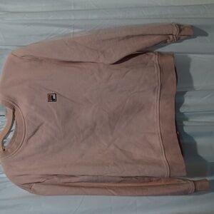 Fila Cotton Pink Cropped Sweater L